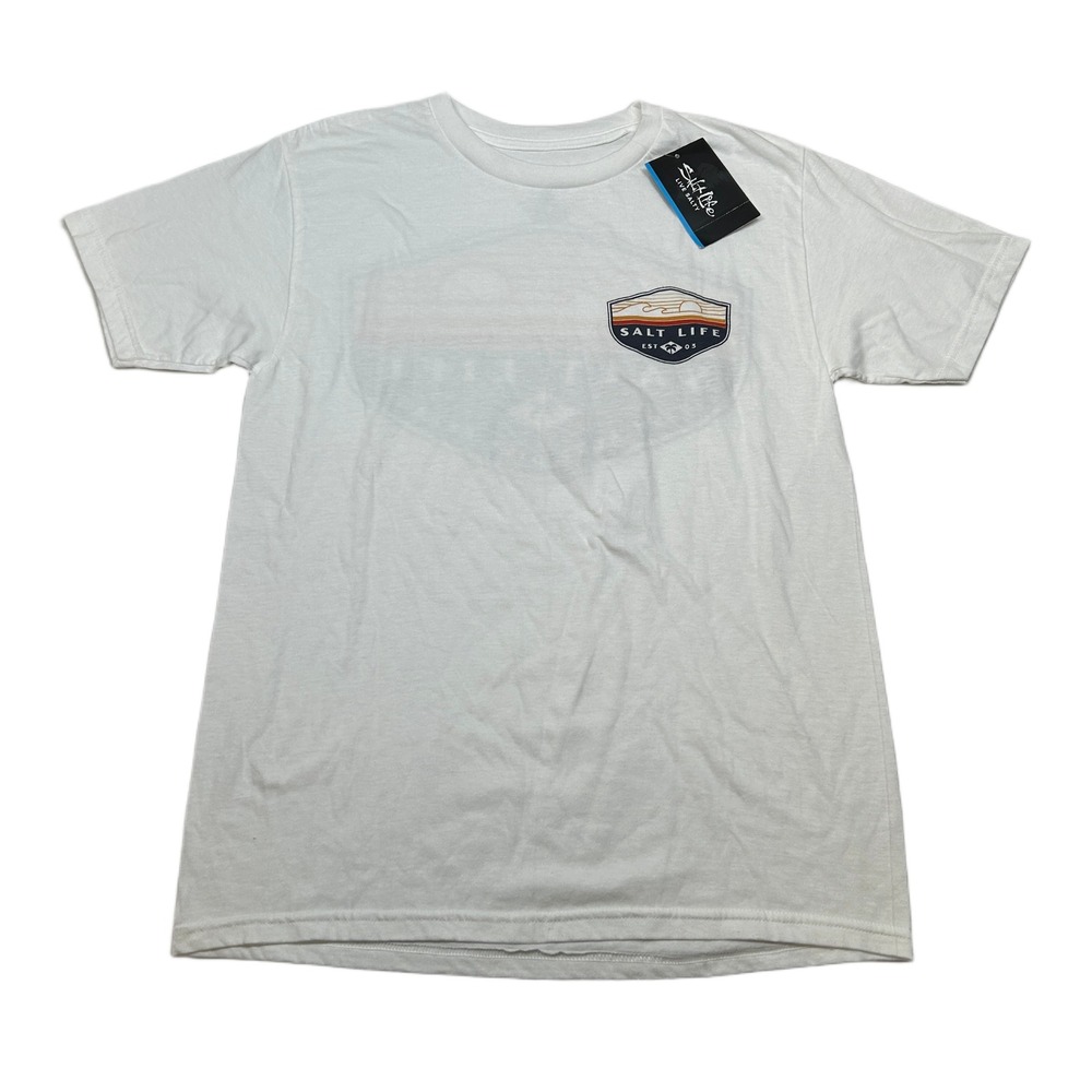 Salt Life Graphic T-Shirt Mens Small Fish Surf‎ Dive Relax Short Sleeve NEW